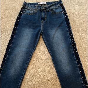 M-60 Denims Miss Sixty Blue Jeans Studded and Distressed Sz:27